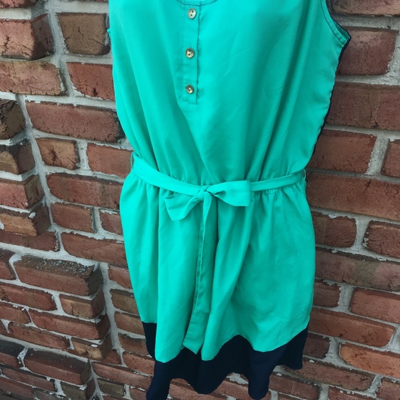 MERONA Navy Green colorblock tank Dress size Large - Picture 3 of 5